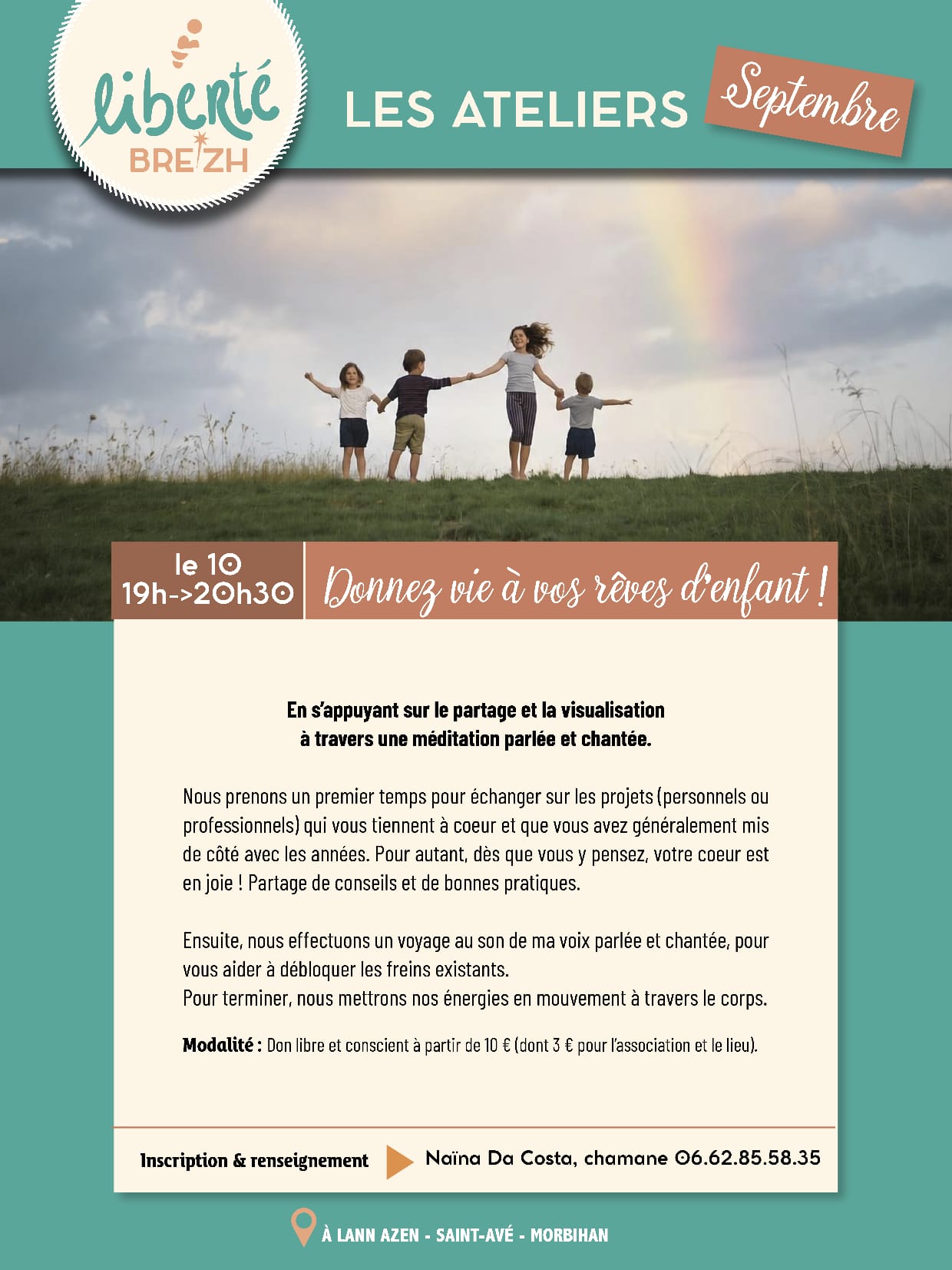 Atelier " Donner vie à son rêve d'enfant", le 10 septembre 2026 à Saint-Avé